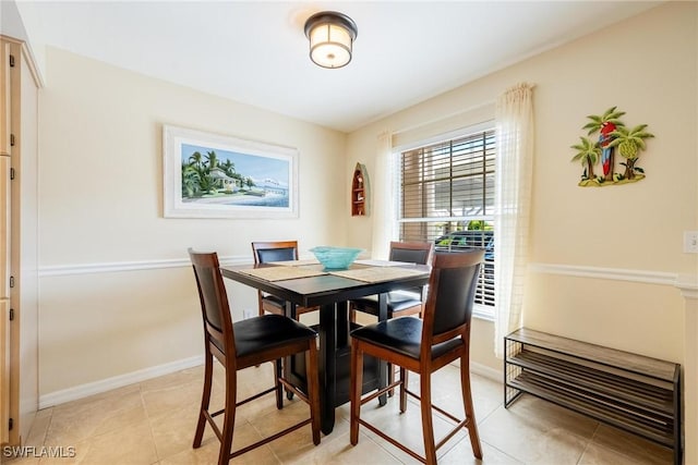 view of tiled dining area