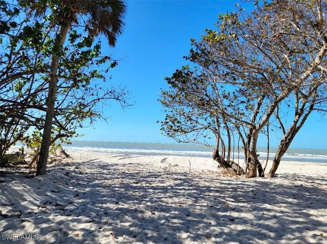 property view of water with a beach view