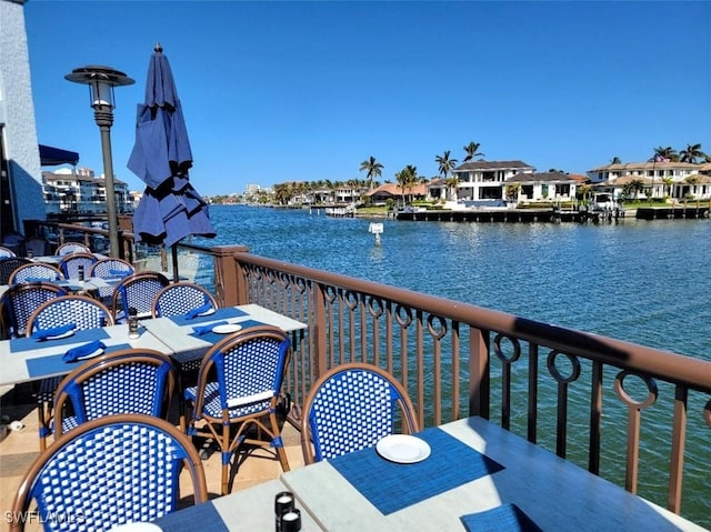 balcony with a water view