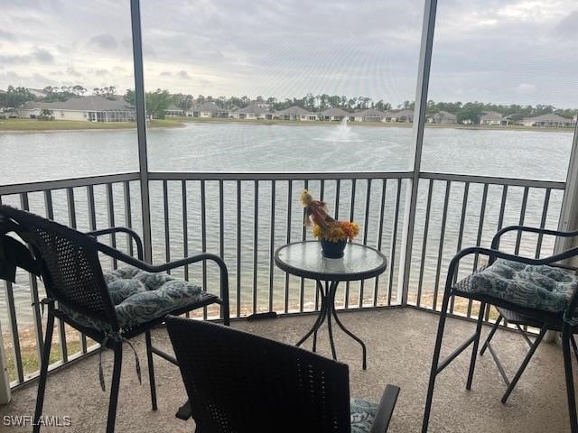 balcony with a water view