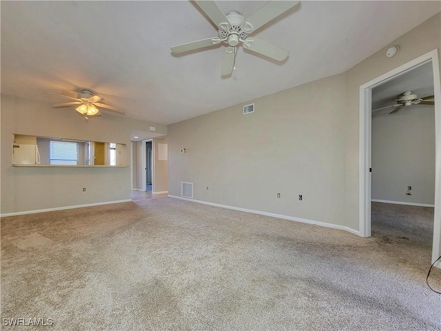 unfurnished living room with carpet floors