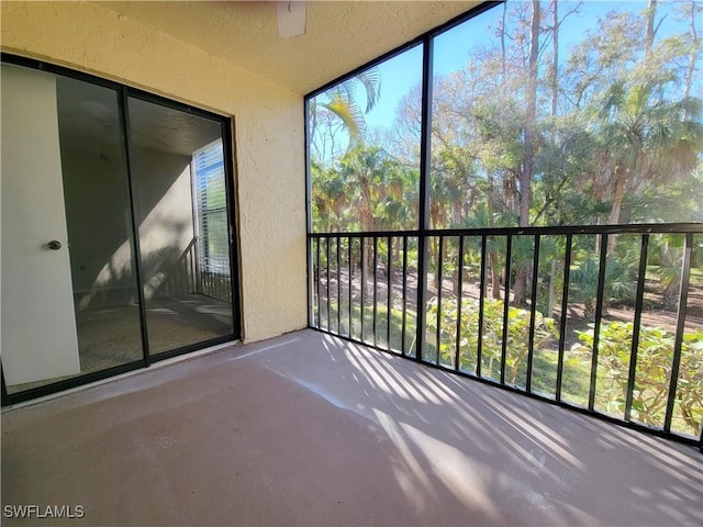 view of unfurnished sunroom