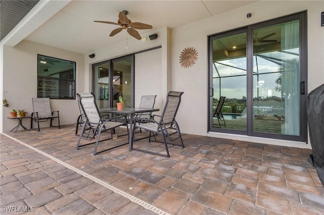 view of patio / terrace with ceiling fan