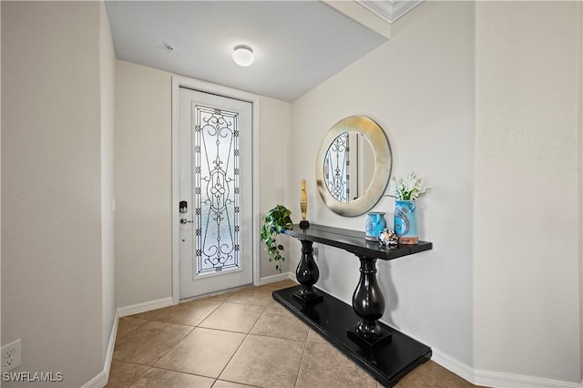 view of tiled entrance foyer