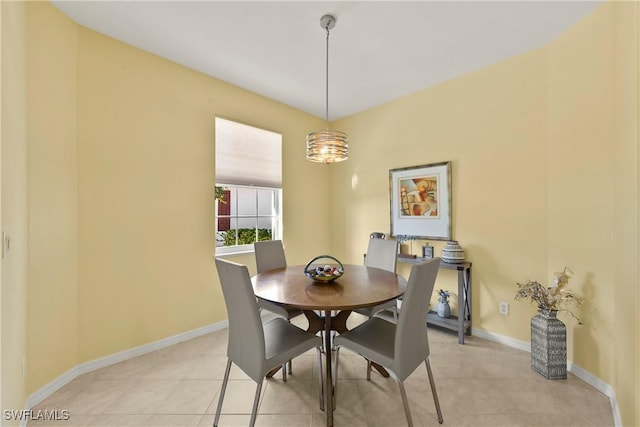 view of tiled dining room