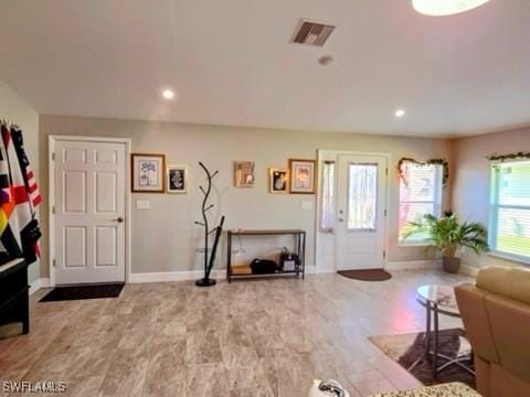 living room with wood-type flooring