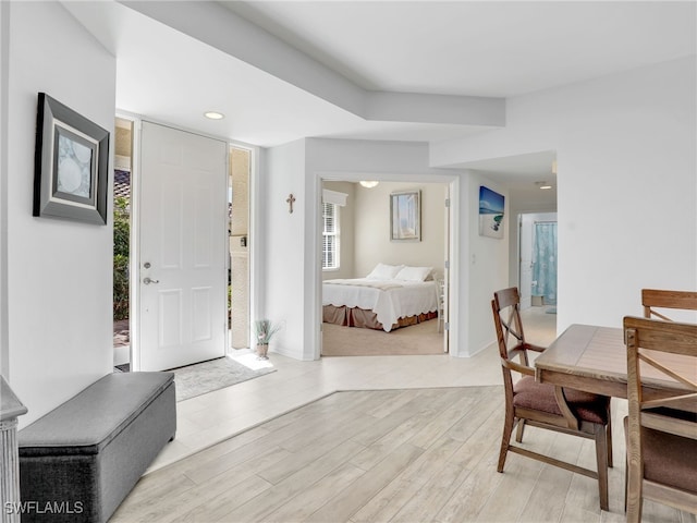 25051 Ballycastle Ct Unit 102, Bonita Springs, FL 34134 - foyer with light wood-style flooring and recessed lighting