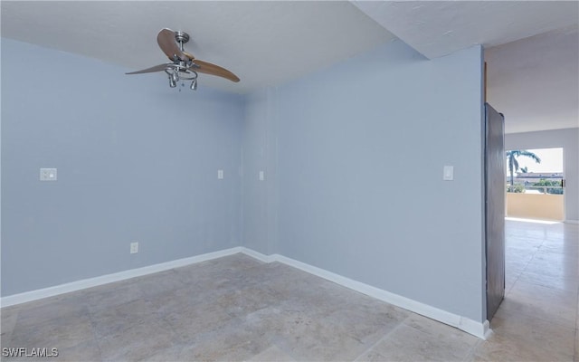 unfurnished room featuring ceiling fan