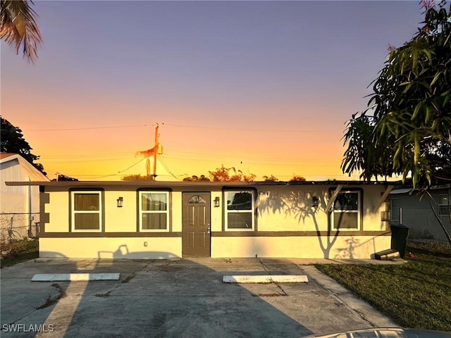 view of front of property with a patio