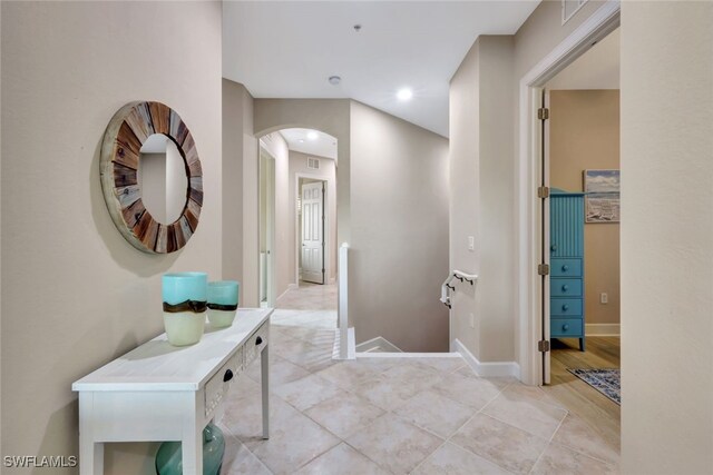 interior space featuring tile patterned flooring