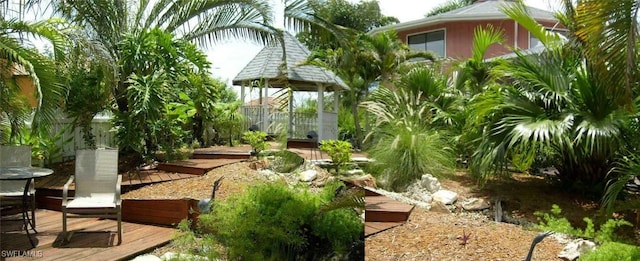 view of yard featuring a deck