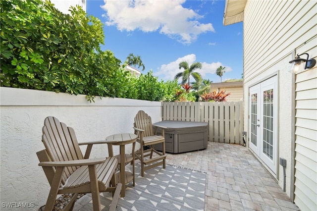 view of patio / terrace featuring french doors