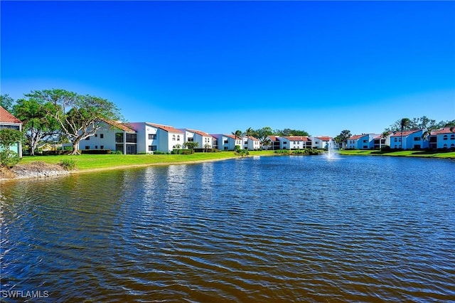 property view of water featuring a residential view