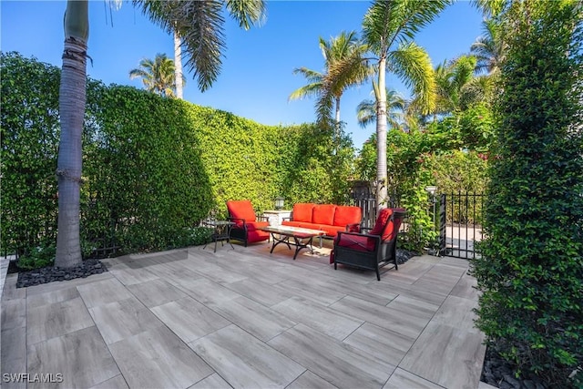 view of patio / terrace featuring an outdoor hangout area