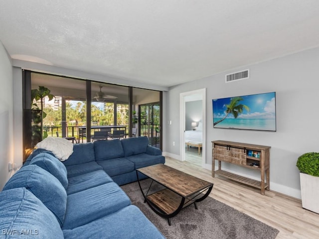 living room featuring hardwood / wood-style flooring