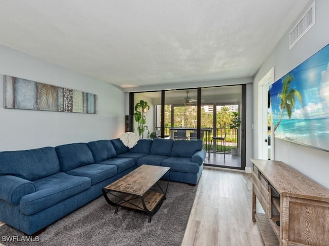 living room featuring wood-type flooring