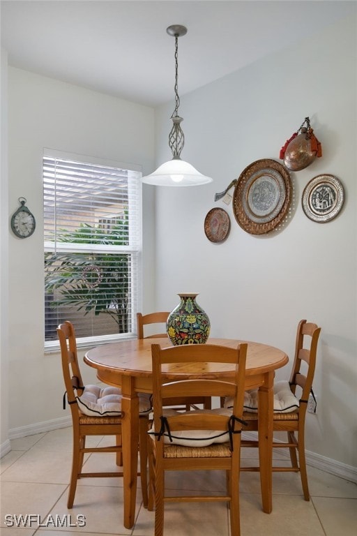 view of tiled dining space