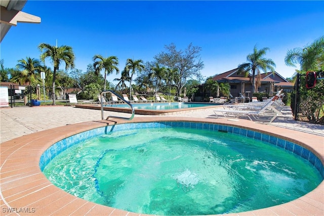 view of pool with a patio area