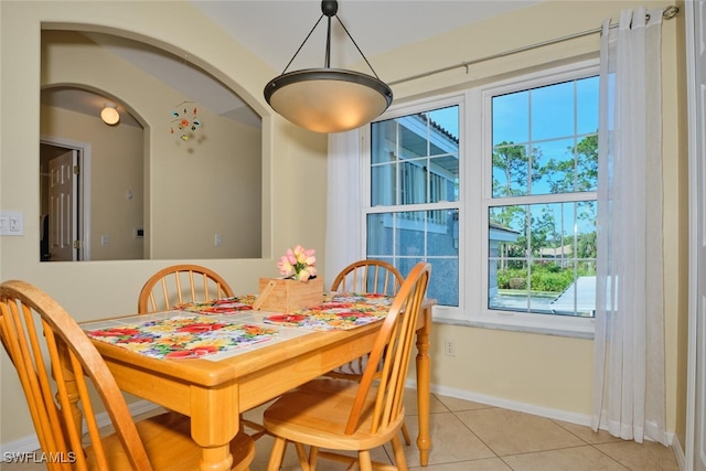 view of tiled dining space