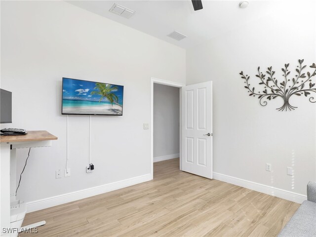 interior space with light hardwood / wood-style flooring