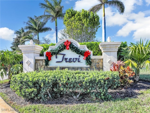 view of community sign