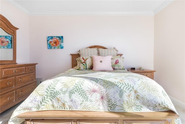 bedroom featuring ornamental molding