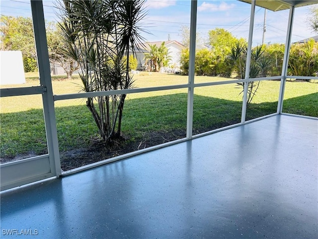 view of unfurnished sunroom