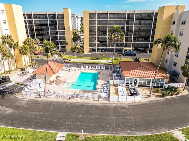 view of pool featuring a patio area