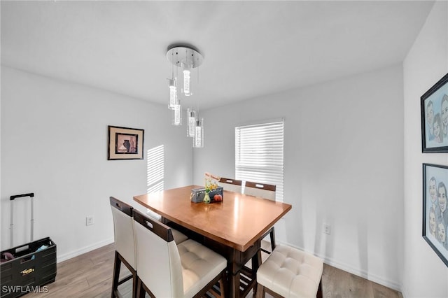 dining room with light hardwood / wood-style flooring