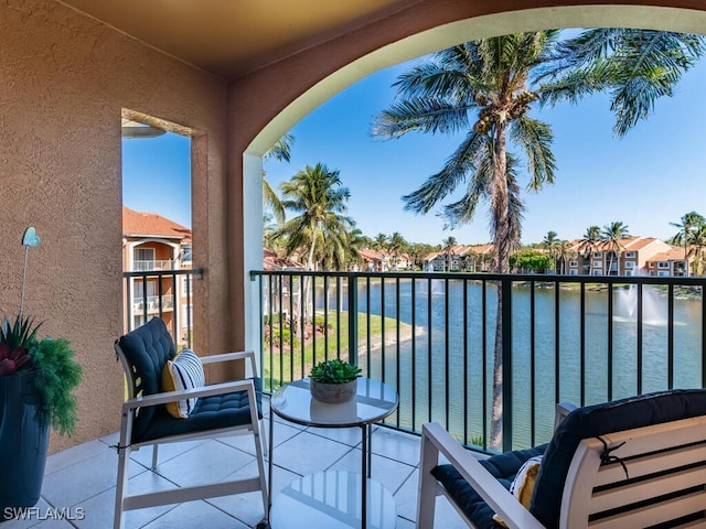 balcony with a water view