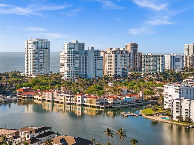 view of city featuring a water view