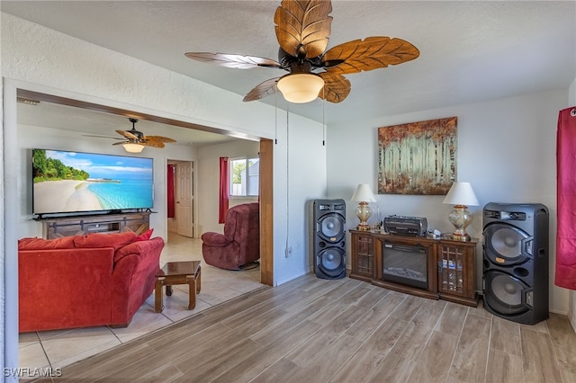 living room featuring light hardwood / wood-style flooring