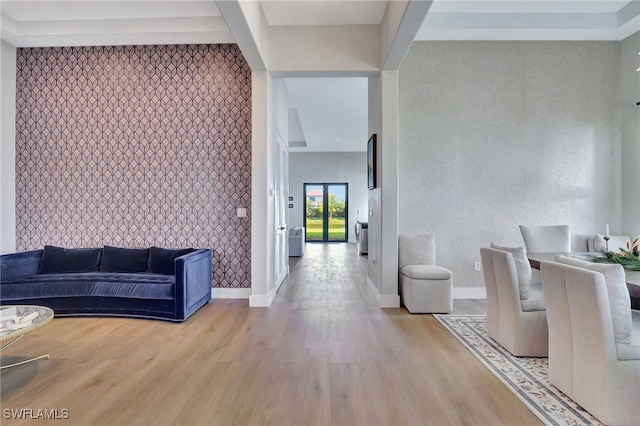 hallway featuring light hardwood / wood-style flooring