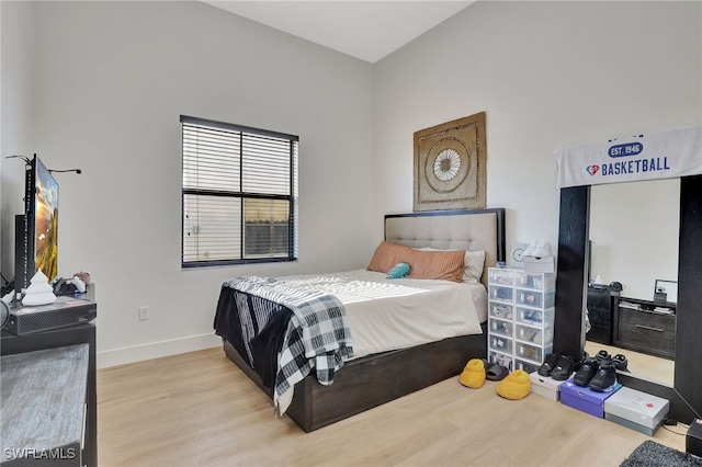 bedroom featuring light hardwood / wood-style flooring