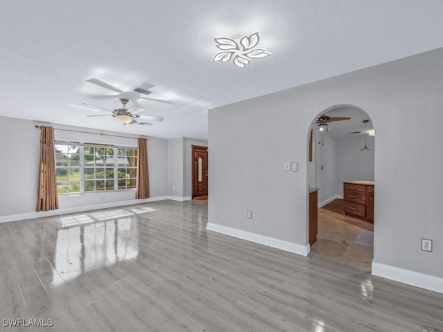 empty room featuring light hardwood / wood-style flooring