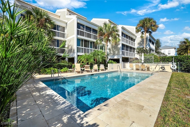 view of pool featuring a patio area