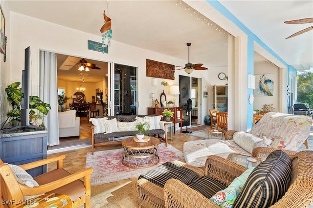 view of patio / terrace featuring outdoor lounge area and ceiling fan