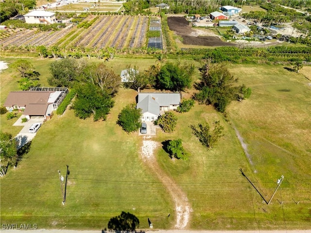 drone / aerial view with a rural view