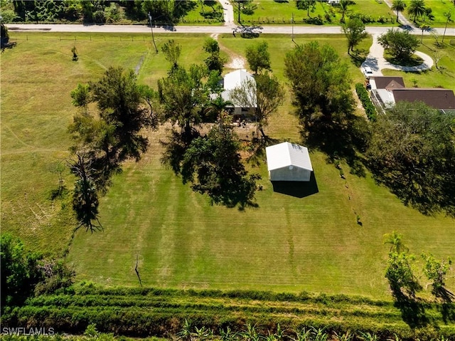 bird's eye view featuring a rural view