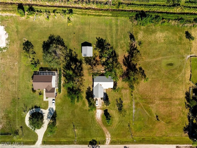 drone / aerial view featuring a rural view