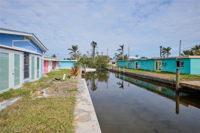 exterior space featuring a water view