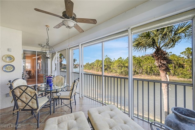 10801 Crooked River Rd Unit 203, Estero, FL 34135 - sunroom / solarium with a ceiling fan