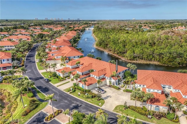 10801 Crooked River Rd Unit 203, Estero, FL 34135 - bird's eye view featuring a water view and a residential view