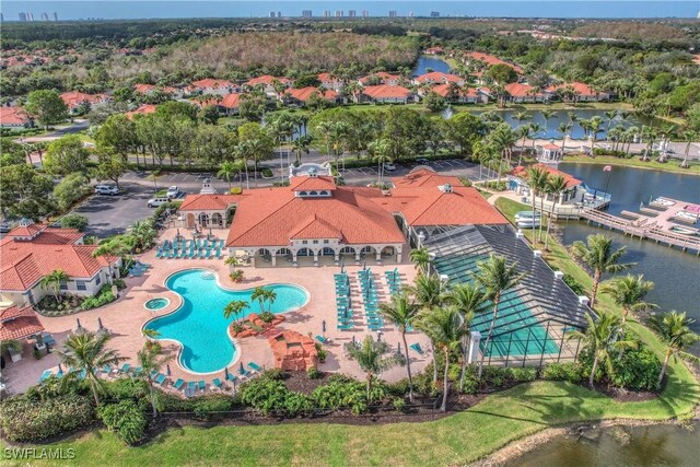10801 Crooked River Rd Unit 203, Estero, FL 34135 - drone / aerial view with a water view