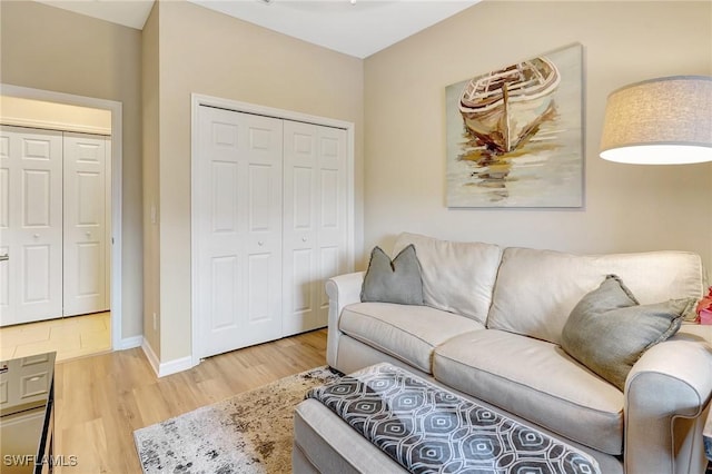 living room featuring hardwood / wood-style floors