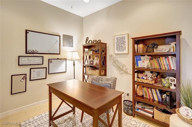 office featuring light tile patterned flooring