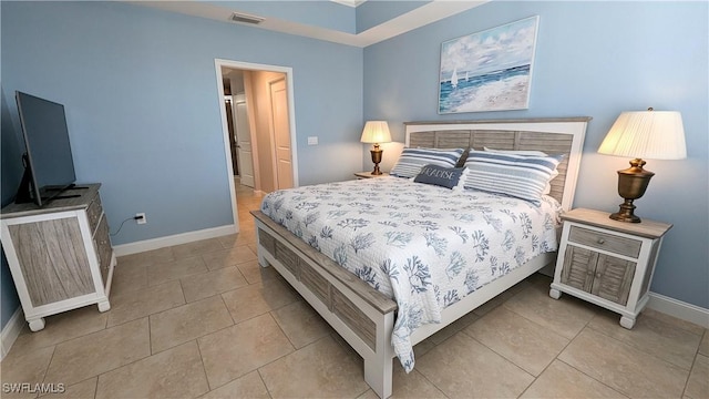 view of tiled bedroom