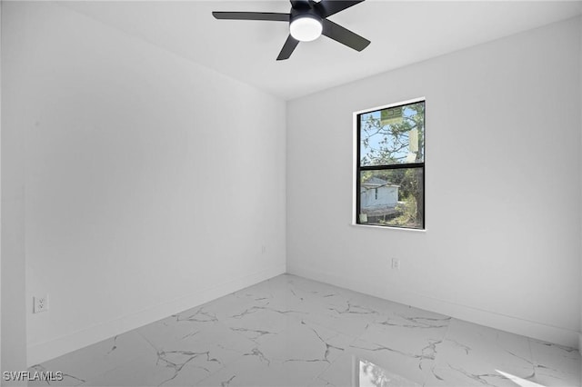 unfurnished room featuring ceiling fan