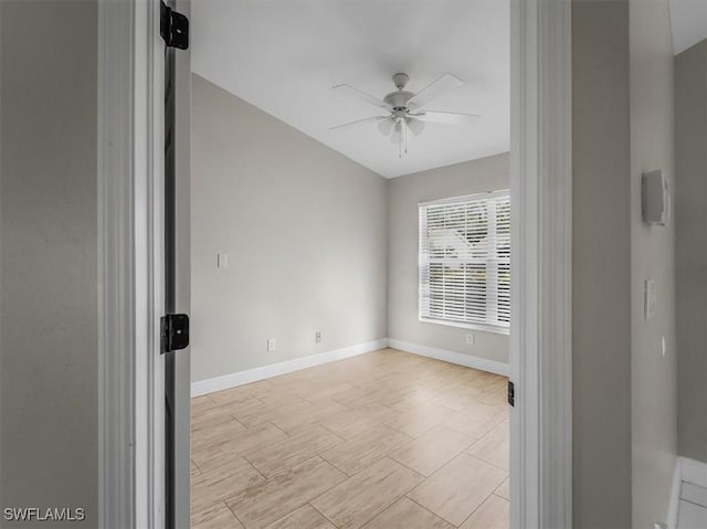 empty room featuring ceiling fan