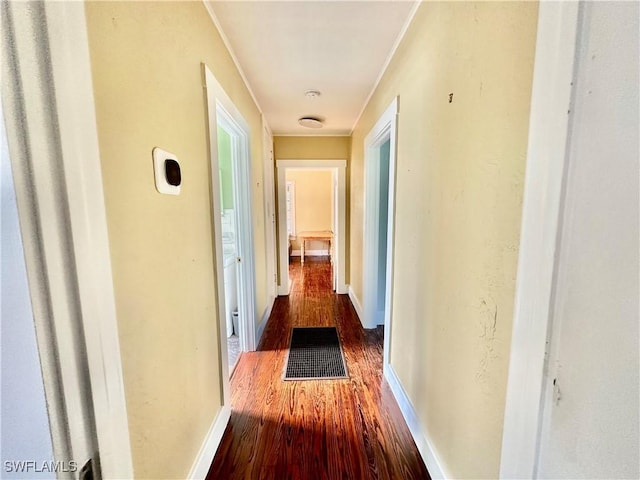 hall featuring dark hardwood / wood-style flooring